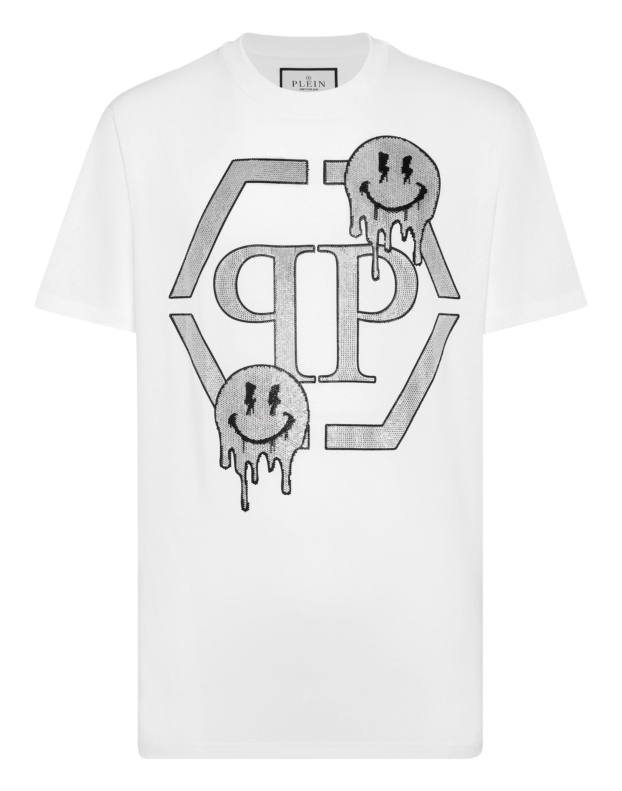 Philipp Plein T-Shirt mit Rundhalsausschnitt und Smile-Motiv - Weiß
