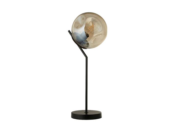Dimmbare Design Tischlampe „Punch“ Schwarz, Champagne Searchlight