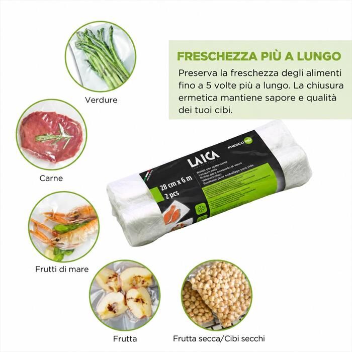 Laica 2 Rotoli Per Sottovuoto Cm.28x600 Vt3509-trasparente