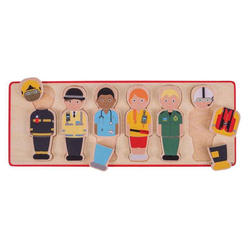 Bigjigs Toys Einsteckpuzzle Rettungsteam / ab 1 Jahr (BJ225)