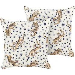 GARTENKISSEN 2er-Set Tigermotiv mehrfarbig 45/45 cm Arenzano