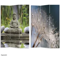 HTI-Line, Paravent + Raumteiler, Paravent Buddha (120 x 170 cm)