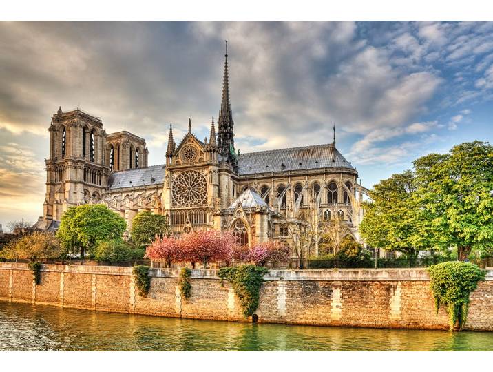 Fototapete PAPERMOON Notre Dame de Paris , bunt, B:5m L:2,8m, Vlies, Tapeten, Fototapete