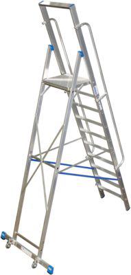 Stufenstehleiter, mit großer Plattform, Aluminium, mit 10 Stufen