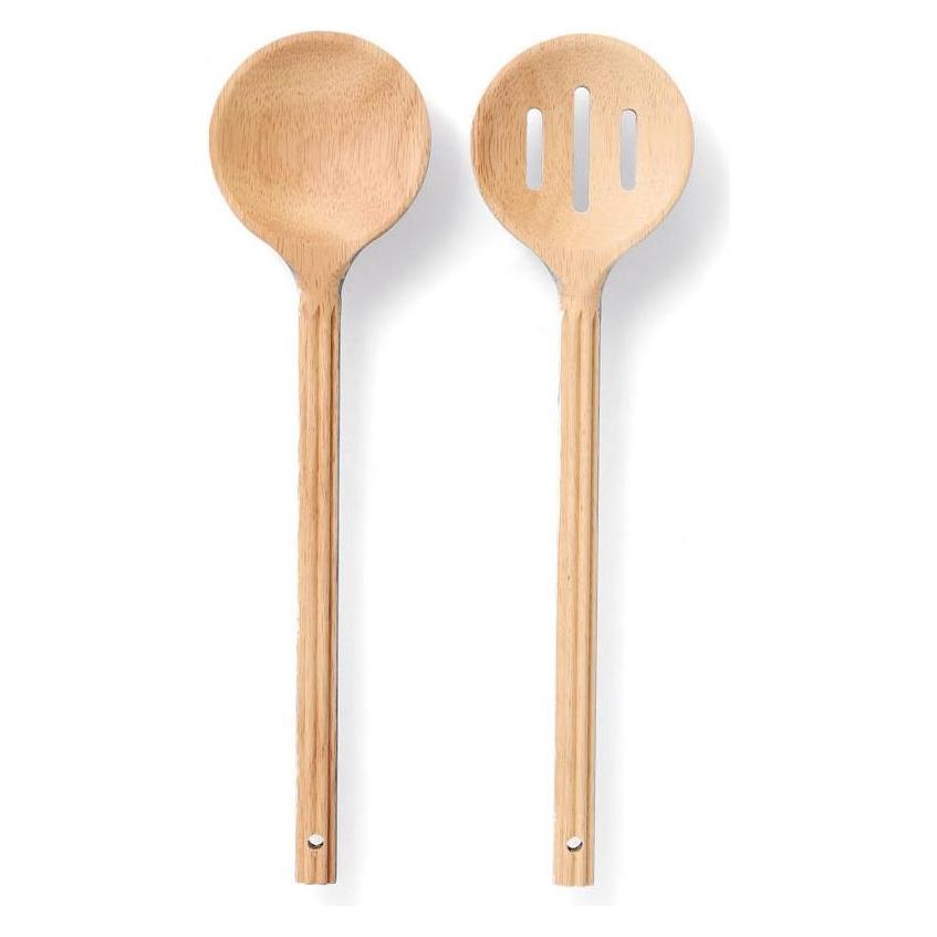 Zeller Present Salatbesteck-Set "Stripes", 2-tlg., Gummibaum (Salatbesteck) (25667-135940.0350)