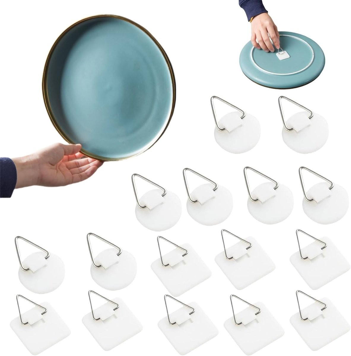 Set van 16 zelfklevende fotohangers voor posters en kunstwerken