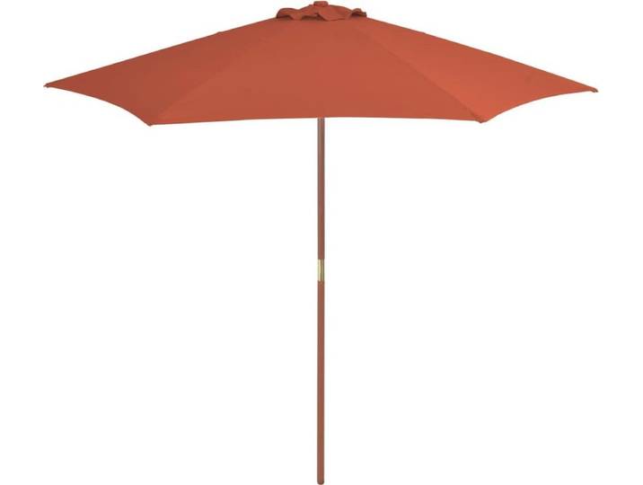 vidaXL - Parasol - met - houten - paal - 270 - cm - terracotta