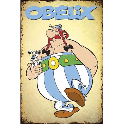 Metallbild LUCKYLINDE "Obelix und Idefix", bunt (farbe bild(er): bunt), B:20cm H:30cm T:0,2cm, Stahl, Bilder, Stahlschild 20x30 cm Wanddeko Bild zum Film "Kampf der Häuptlinge"