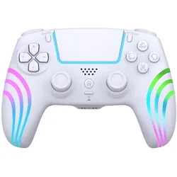 Deep Explorer Wireless Controller White PS4 / PS3 / PC (PC, PS3, PS4), Gaming Controller, Weiss