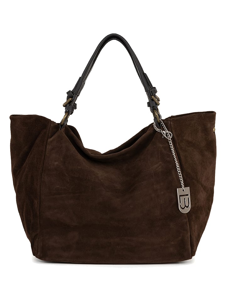 Lucca Baldi Leder-Shopper "Gimignano" in Braun - (B)45 x (H)50 x (T)20 cm - onesize