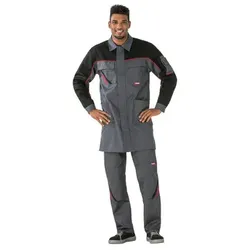 Berufsmantel 2352 schiefer/schwarz/rot, Größe 53 - grau/schwarz - 53