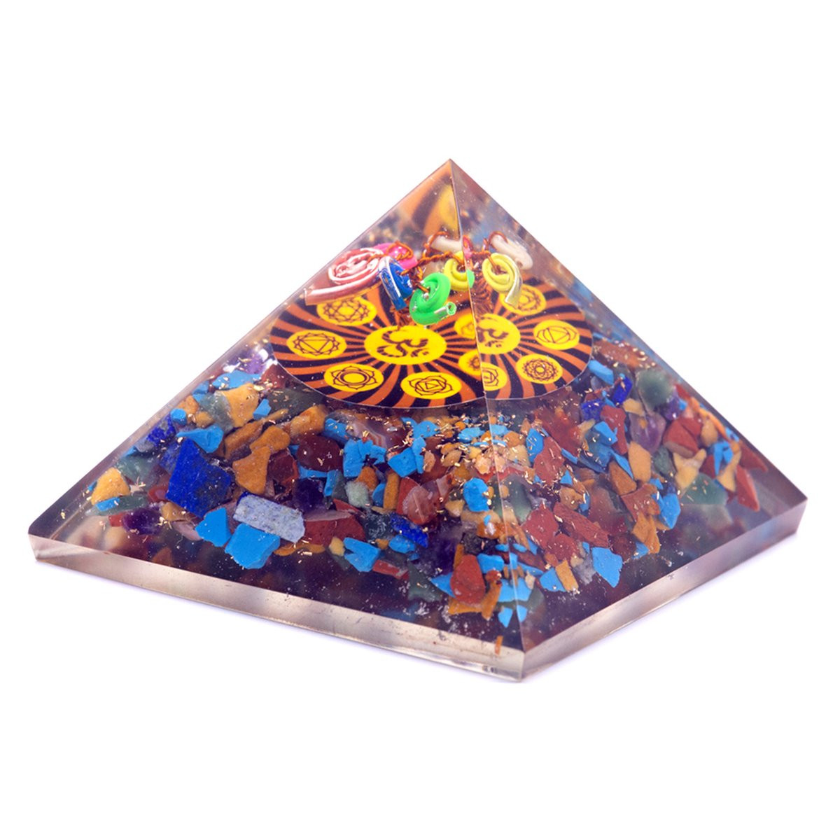 Orgonite Piramide Om Chakra - 70 mm