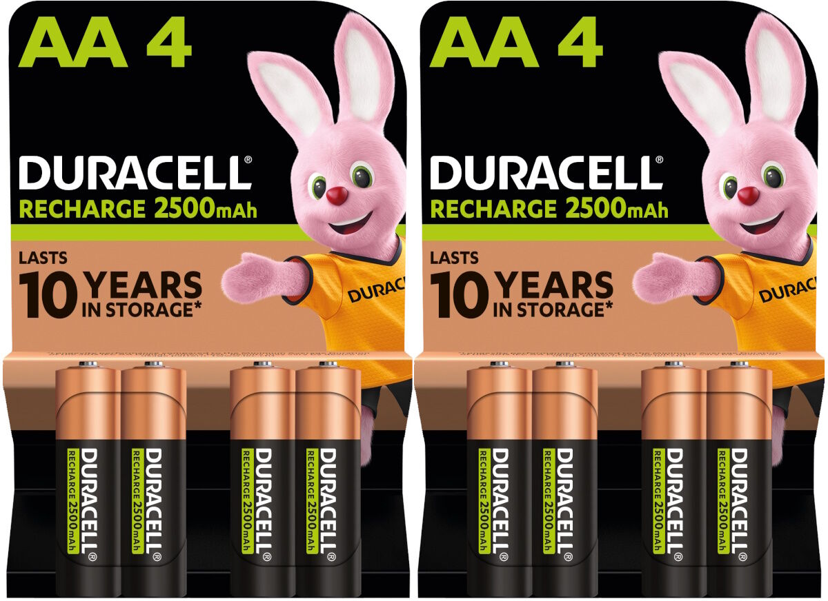 Duracell Rechargeable AA 2500mAh Batteries   Pack of 8