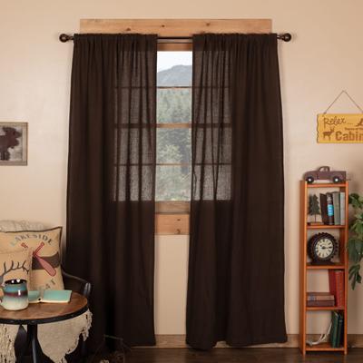 VHC Brands Farmhouse Curtains Cotton Burlap Panel 84x40 Solid Color - Panel 84x40