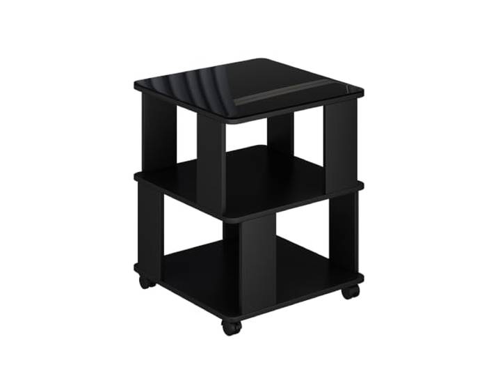 Vicco Couchtisch Velito, Schwarz, 50 x 50 cm mit Rollen für flexible Platzierung im Wohnbereich