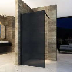 Aloni Eco Walk- In Duschwand aus Rauchglas schwarz 140x200 8mm