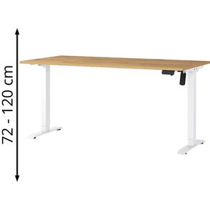 Germania Schreibtisch Profi 3.0, 8025-552, eiche / weiß, elektrisch höhenverstellbar, 180 x 72-120 x 80 cm