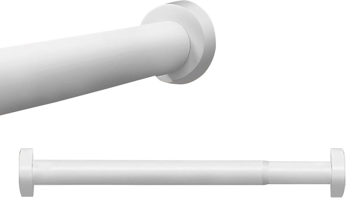 Verstelbare witte gordijnroede als spanstang voor raambekleding, 90-160 cm