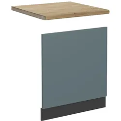Vicco Frontblende R-Line, Geschirrspülerblende, Blau, Grau