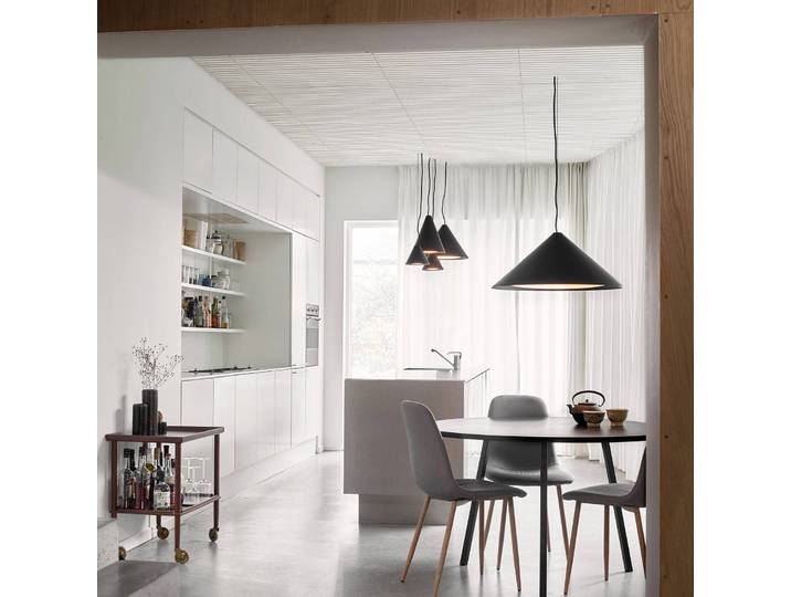 Design hanglamp Keglen, dimbaar, zwart, Woon-/ Eetkamer, Aluminium, Design, hanglamp