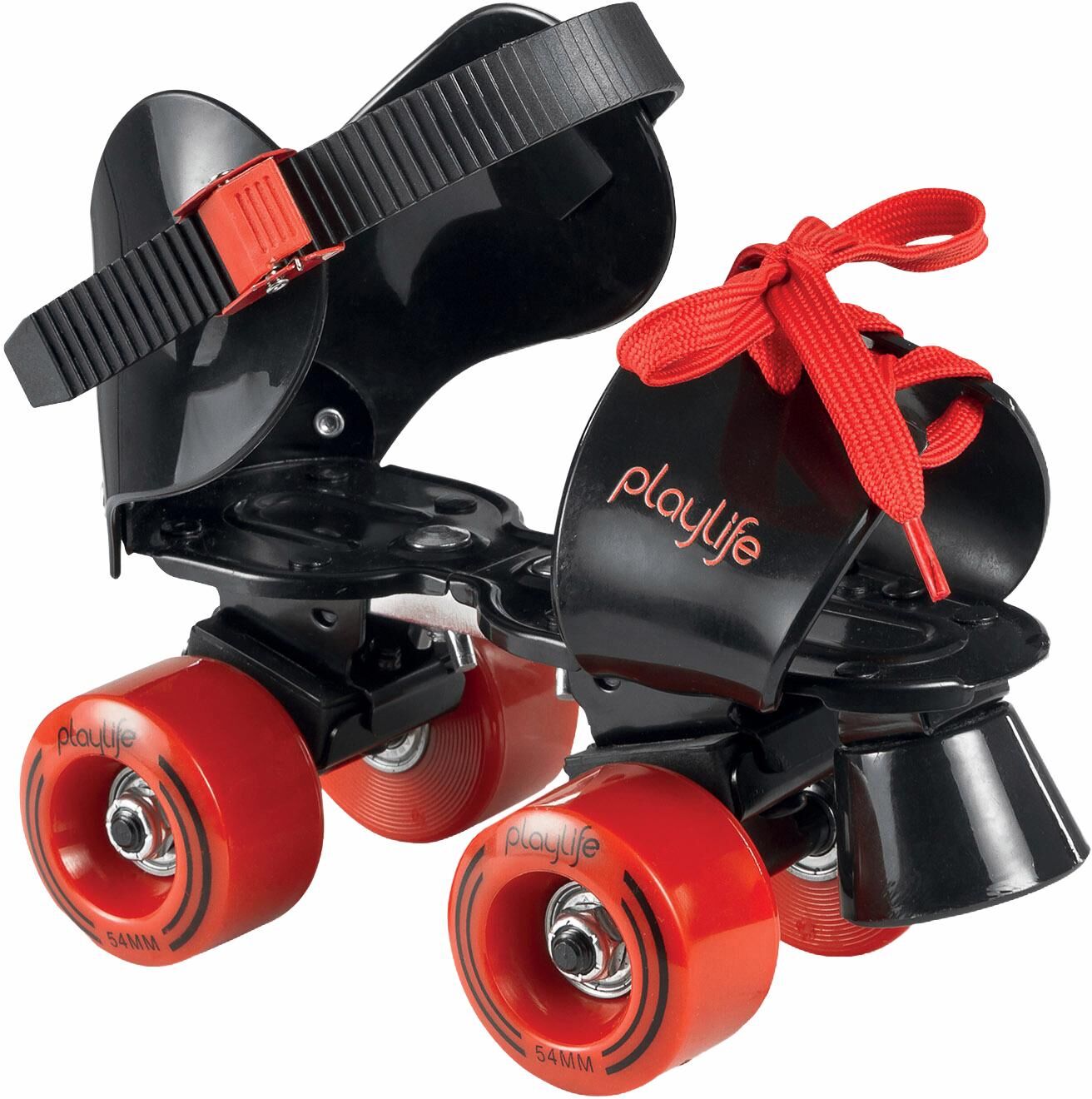 Rollschuhe PLAYLIFE "Sugar Kids" Gr. 28, schwarz (schwarz, rot), Inlineskates_Rollschuhe, Kinder, 28-37 (bis 60 kg), Materialmix, Rollschuhe