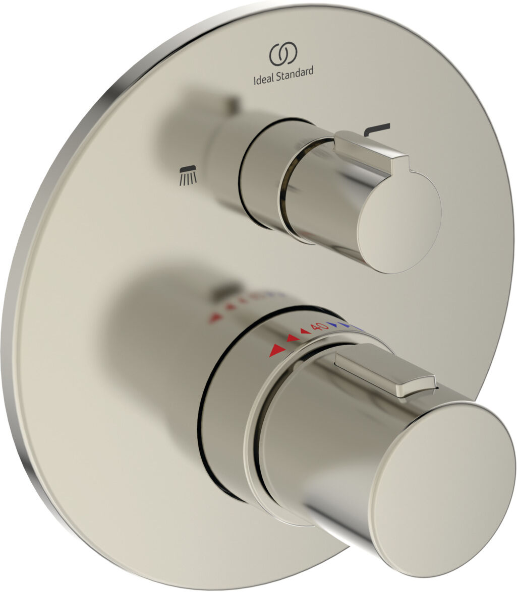 Ideal Standard T100 kit de montage A5814GN pour thermostat de bain encastré, kit 2, acier inoxydable