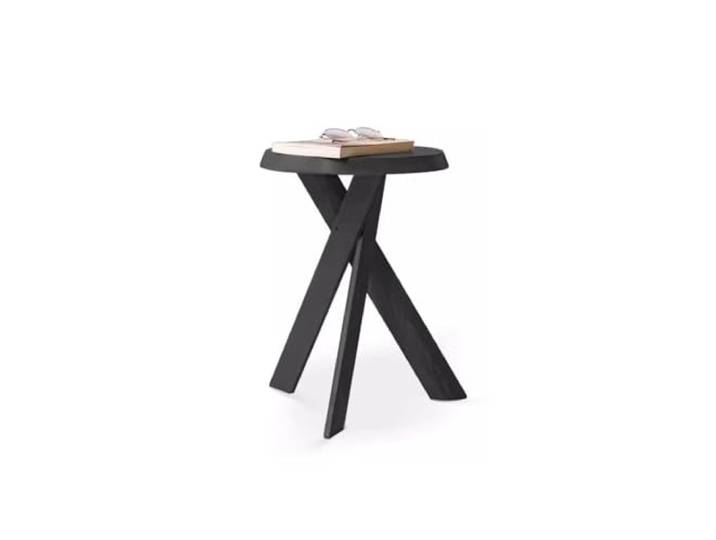 YCCHAH Sofatisch Kleiner Tisch Balkon Couchtisch Sofa Beistelltisch Log Schlafzimmertisch Einfacher runder aus Massivholz Wohnzimmer-Beistelltisch(B)