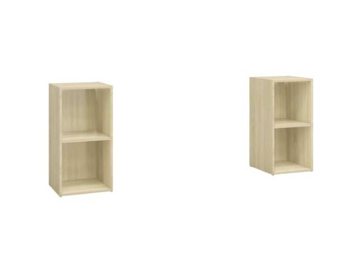 KGFHERENB TV-Schrank 2er-Set Lowboard Sonoma-Eiche 72x35x36,5 cm Flexible Nutzung im Schlafzimmer: Horizontale oder vertikale Platzierung schafft Fächer für Medien und Deko.