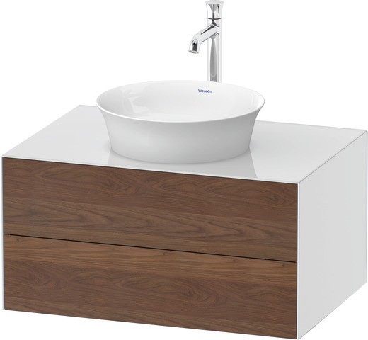 Duravit White Tulip Konsolenwaschtischunterbau wandhängend Amerikanischer Nussbaum & Weiß Matt & Hoc WT4985077850010