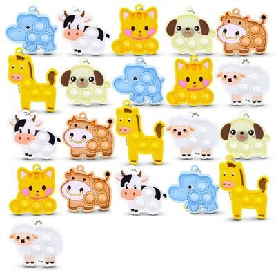 DynamicDeals Animal Pop Bubble Fidget Toy Set For Kids & Adults Sensory Stress Relief Party Favors 21pcs