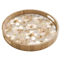 TABLETT Blumen - künstlerisch - Gold Servierplatte 40x40 cm