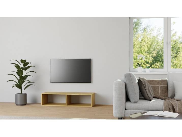 Niedriges Hifi-Rack Eiche Natur geölt