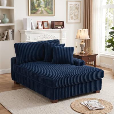 Lumibee Plush Corduroy Chaise Armchair Modular Lounge Sectional Corner Sofa