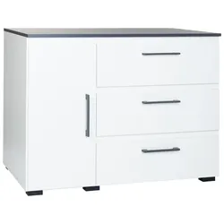 KOMMODE 127/92/50 cm Weiß Anthrazit