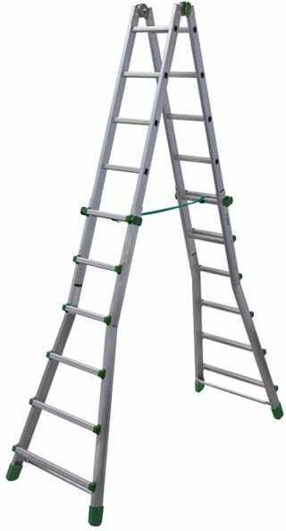 Facal Eurobriko 16 BK/5, 2x12 gradini, 5.70 m - Scala in alluminio telescopica - Altezza stimata operativa 6.60 m