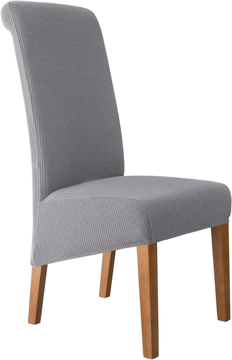 Waterafstotende stretch stoelhoezen voor eetkamerstoelen - Maat M - Lichtgrijs