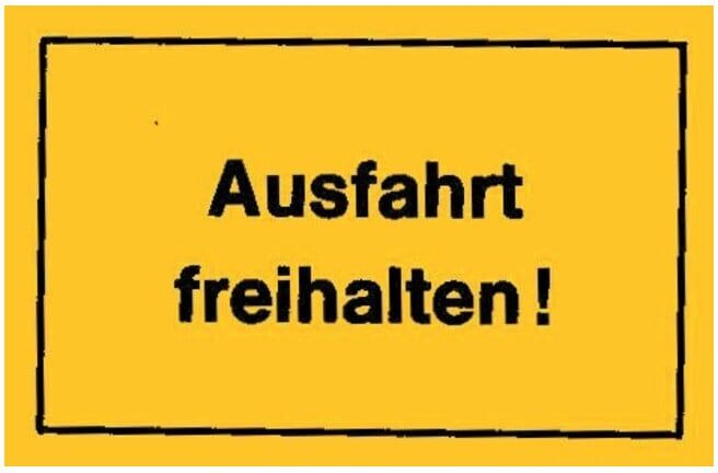 Panneau 250x150 Garder la sortie libre jaune ; Siebdruck Jäger (4317784368124)