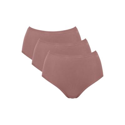 Slip SLOGGI "Slip GO Daily Cotton Highwaist 3P 3er Pack", Damen, Gr. L, braun, Obermaterial: 95% Baumwolle CO. 5% Elasthan EL., Unterhosen Slip
