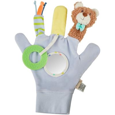 Greifspielzeug STERNTALER "Spielhandschuh Bär Bo", bunt (eisblau), Greifspielzeug, KinderB:23cm L:30cm, Flauschstoff, B:23cm L:30cm