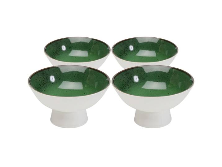 Bol en porcelaine verte et blanche d17 - lot de 4