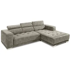 SOMETA Ecksofa Cocoon Stoff Grau Stein