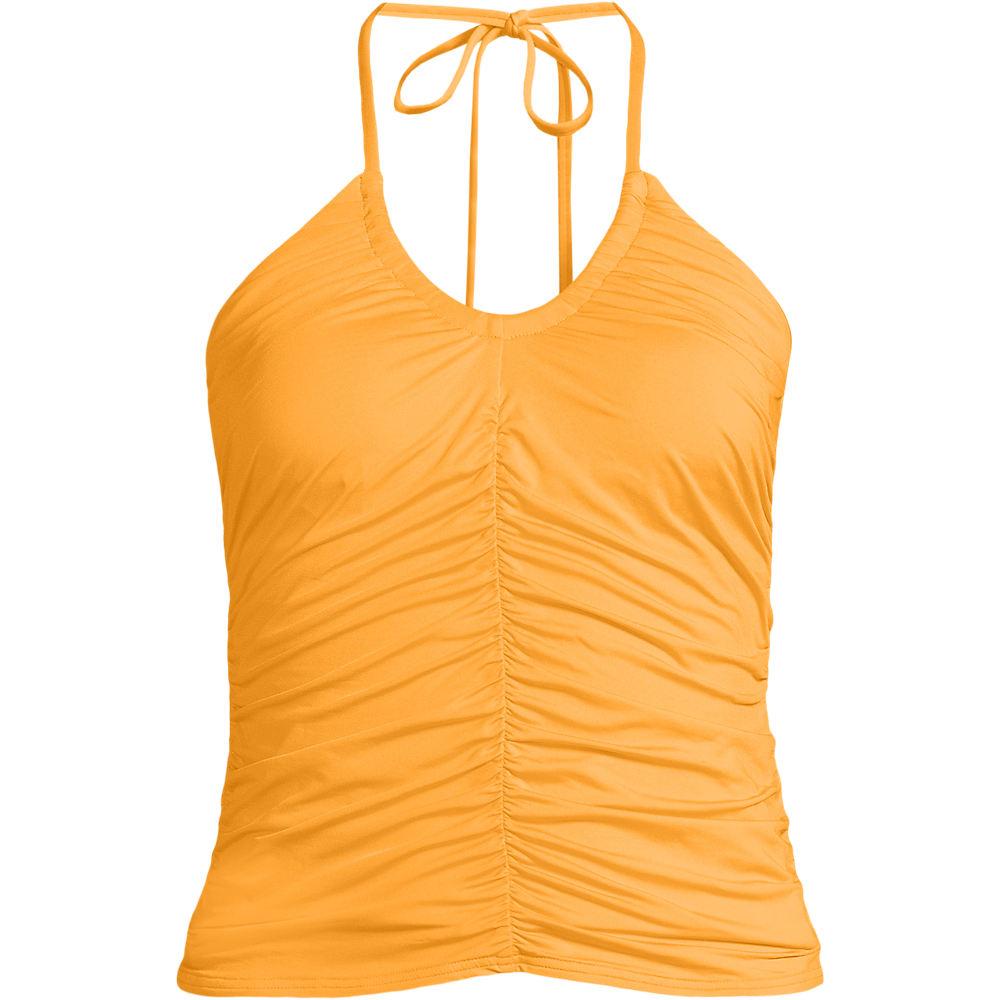 Wandelbares Neckholder-Tankinitop mit Raffungen für Damen, Damen, size: regular, Orange, Elasthan/Nylon, by Lands' End