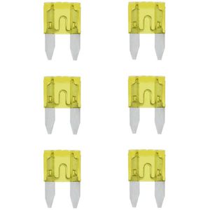 ProPlus KFZ-Sicherungen Mini-Flachsicherungen, 20 A, 12 - 24 V, 6 Stück