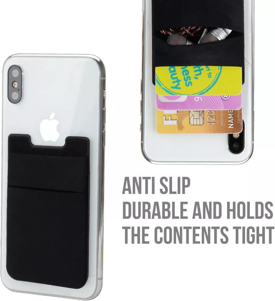 INF Selbstklebender Kartenhalter für Handy Lycra schwarz