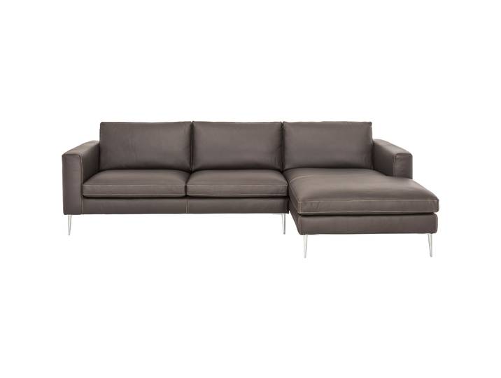 Massimo Divani Ecksofa Lorenzo Leder dunkelbraun B 275 T 165 cm - Ecksofa