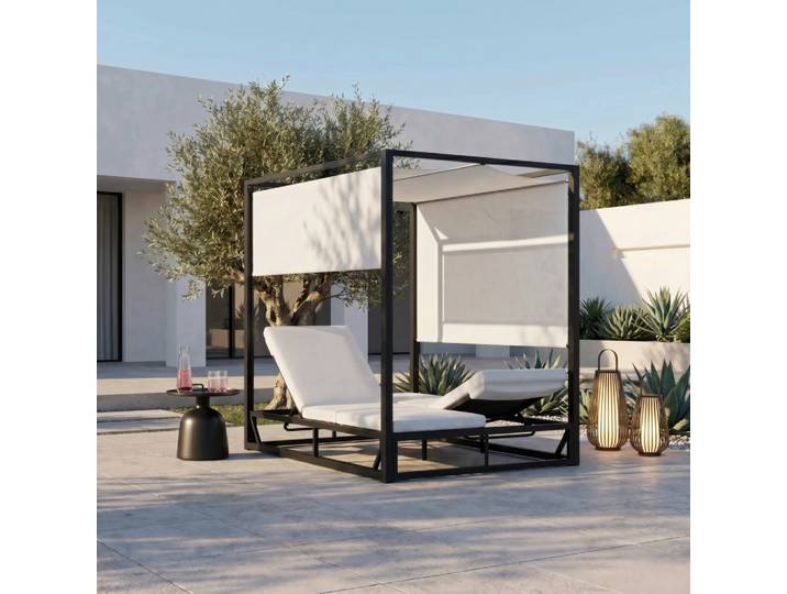 Sonnenliege Aviva Weiß Outdoorstoff/Metall