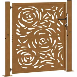 vidaXL Gartentor 105x105 cm Wetterfester Stahl Flammen-Design