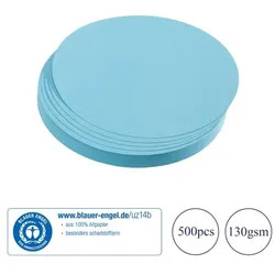 Franken 500er-Pack Moderationskarten »Kreis klein« Ø 9,5 cm blau