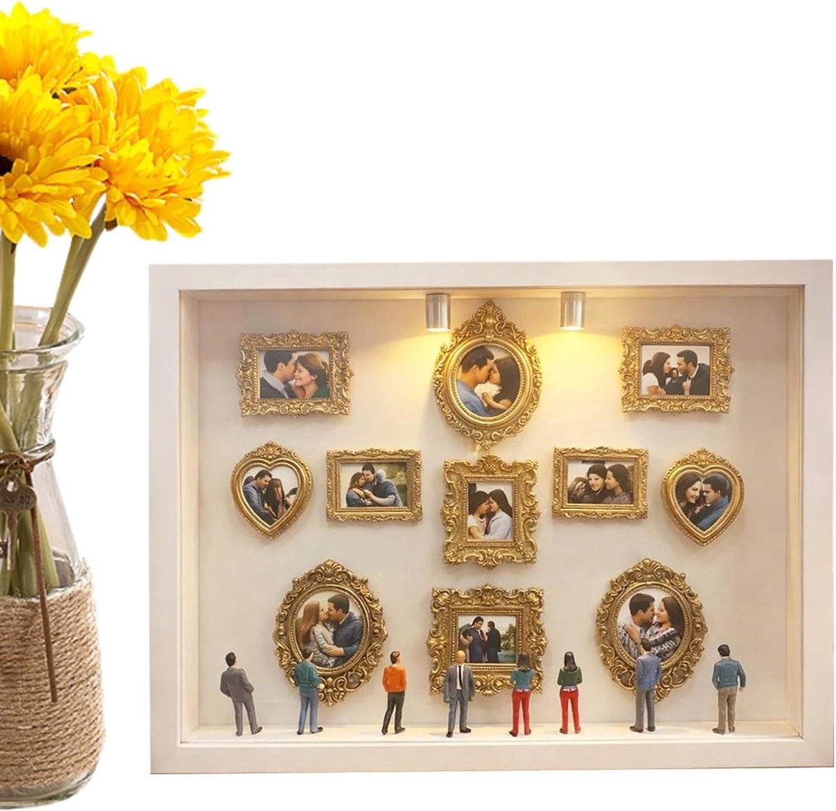 Mini Museum Fotolijst Wit - Handgemaakt Herinneringsframe Decoratie - 22.7 x 31.4 cm