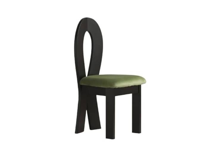 tDZP7yWpc Küchenstühle Gepolsterte Esszimmerstühle mit Holzbeinen, Mid-Century Modern gepolsterte offener Rückenlehne for Esszimmer, Küche(Schwarz)